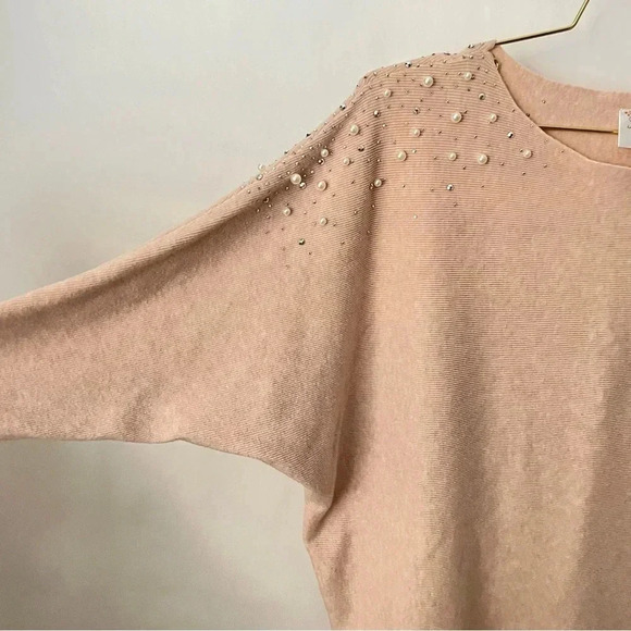 Siren Lily Maternity Jewel Sweater Plus Size 1X Cream Batwing Sleeve - Picture 7 of 8